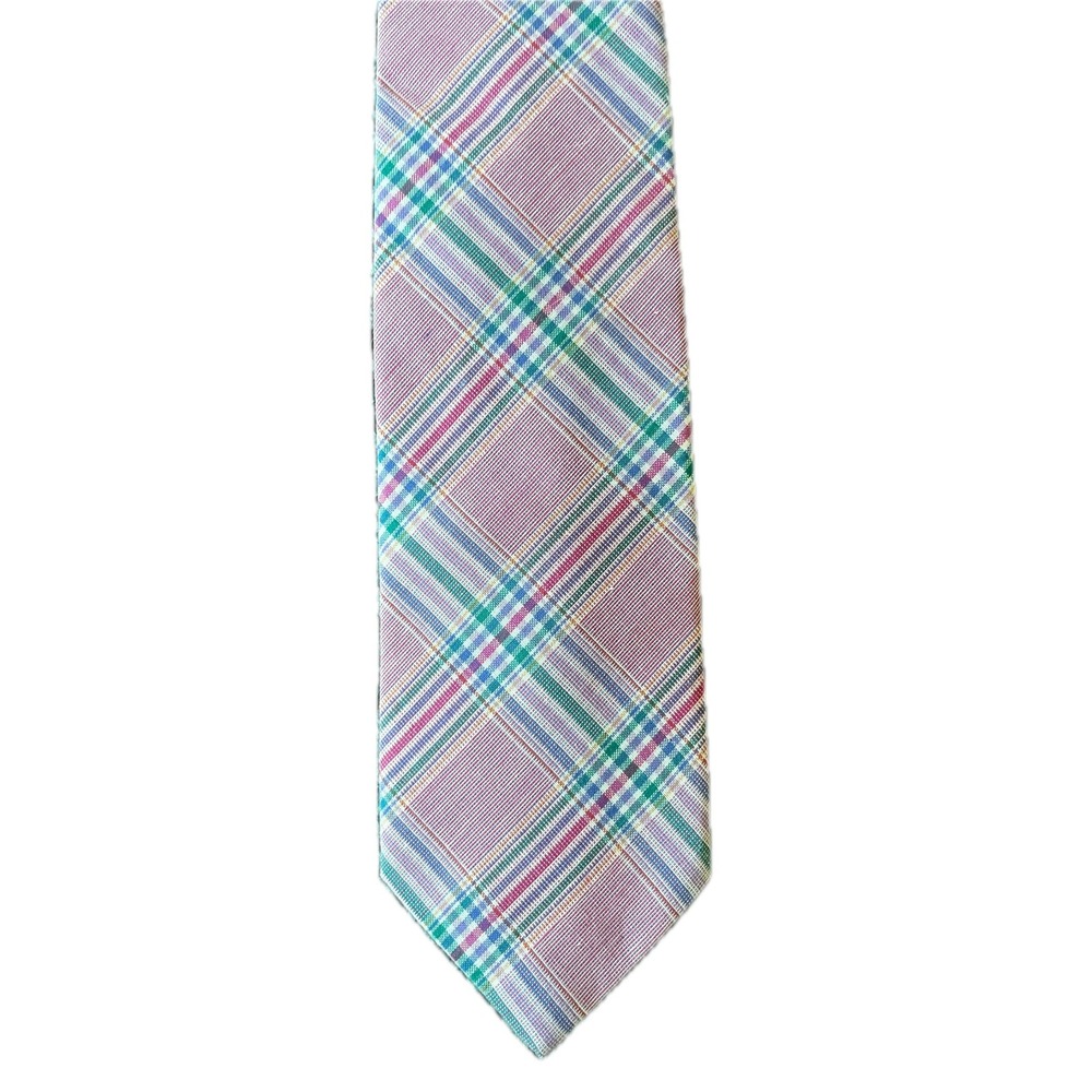 Vintage Country Traditionals by Pendleton Plaid Necktie Pink Green Blue Tartan